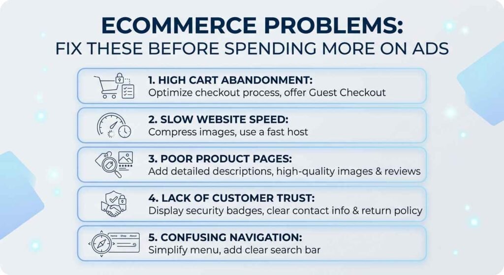 Ecommerce Problems: Fix These 10 Before Spending More on Ads