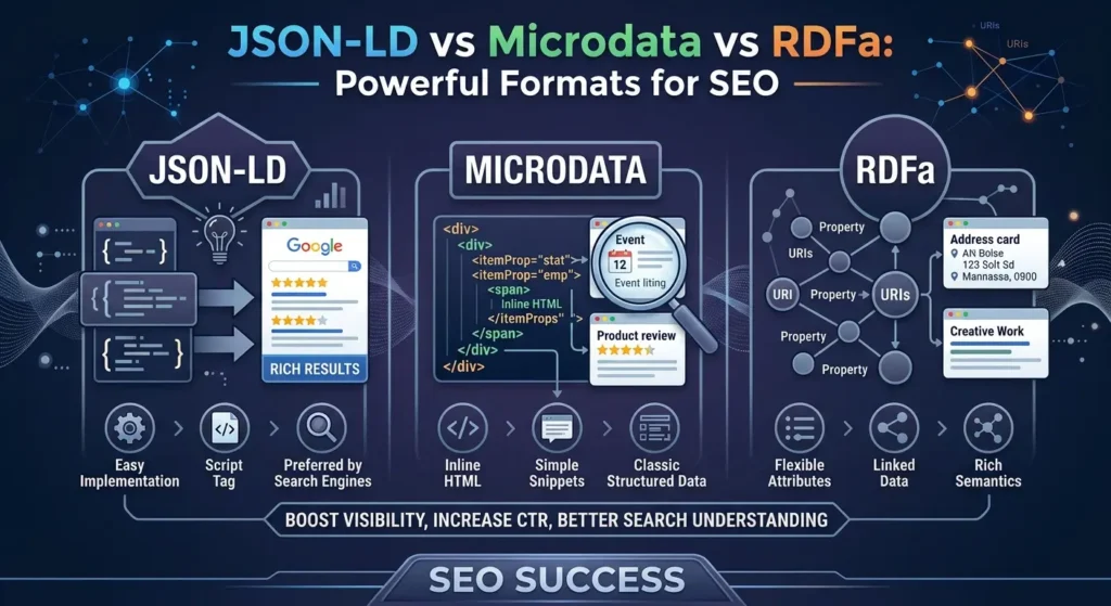 JSON-LD vs Microdata vs RDFa: 3 Powerful Formats for SEO